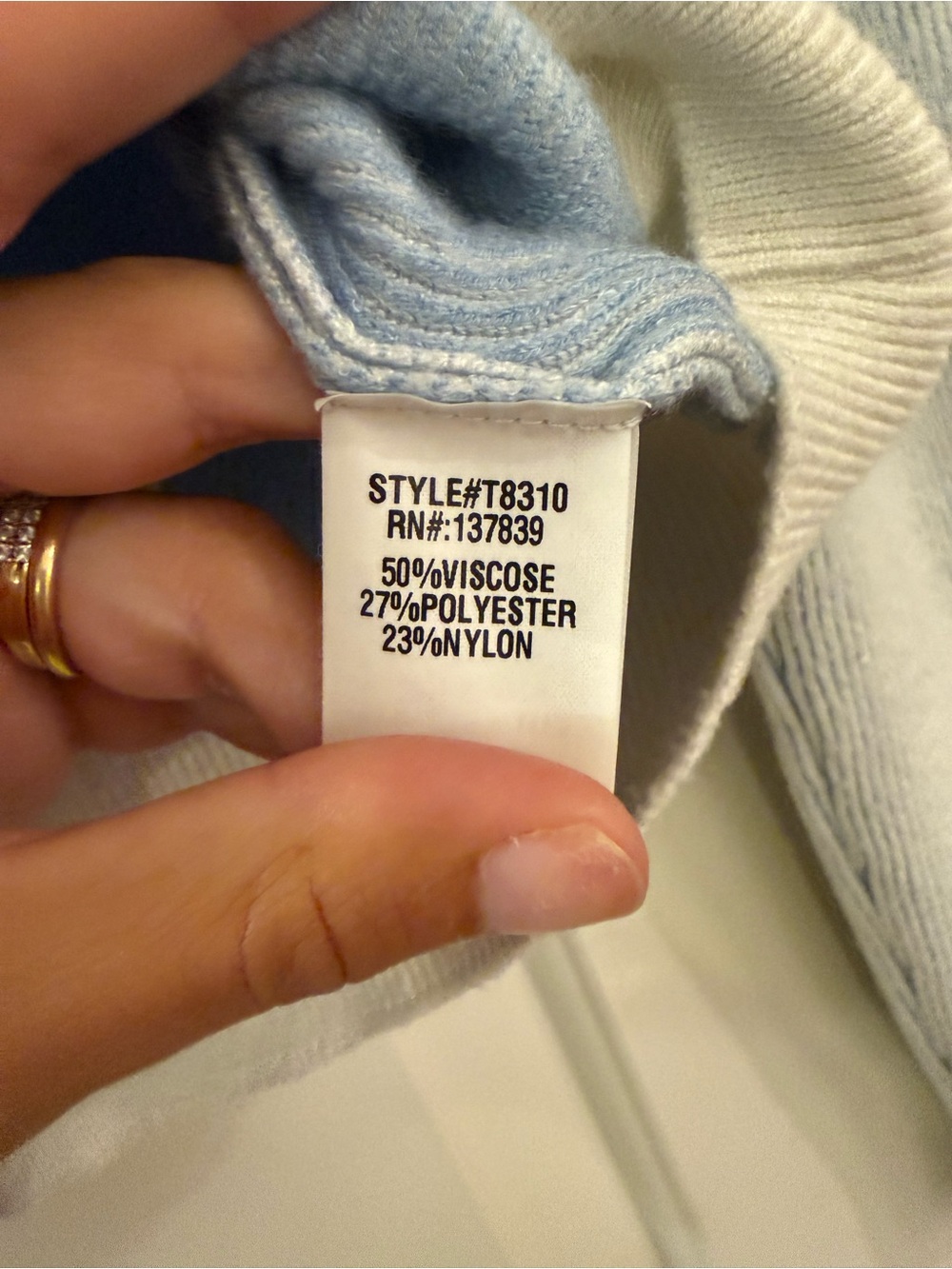 Dreamers by Debut Light Blue Ribbed Cropped Cardigan with White Trim - Picture 4 of 5